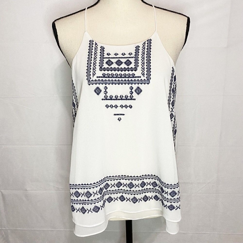 Blu Pepper Camisole Embroidered Blouse Women’s Medium Spaghetti Straps